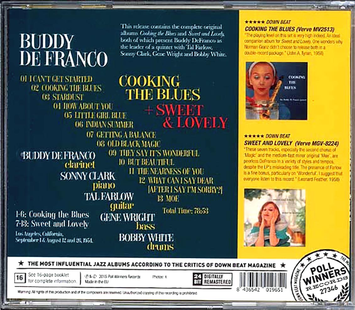 Buddy De Franco Quintet - Cooking The Blues + Sweet & Lovely (incl. large booklet)