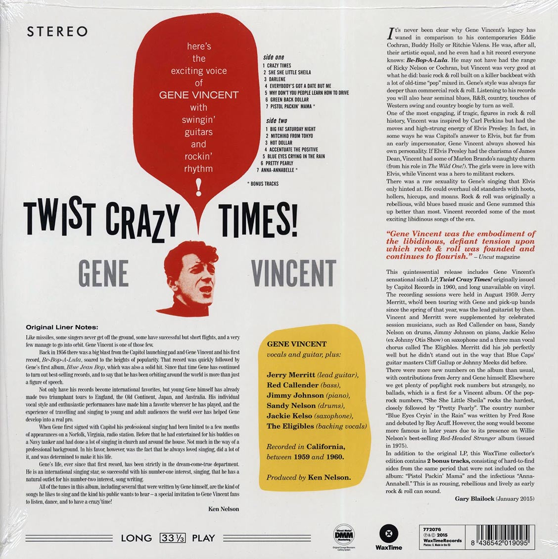 Gene Vincent - Twist Crazy Times! (ltd. ed.) (incl. mp3) (180g)
