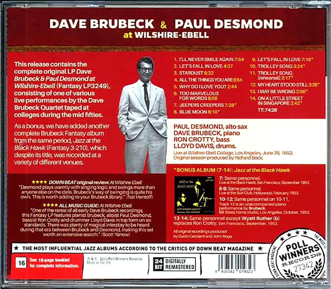 Dave Brubeck, Paul Desmond - At Wilshire-Ebell (incl. large booklet)