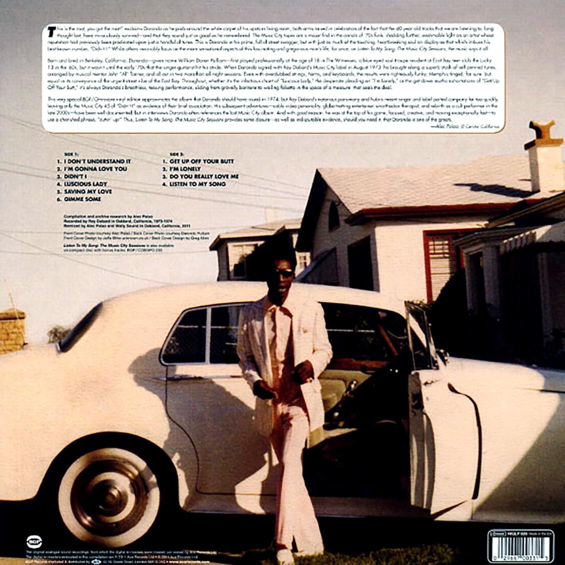 Darondo - Listen To My Song: The Music City Sessions (180g) (white vinyl)