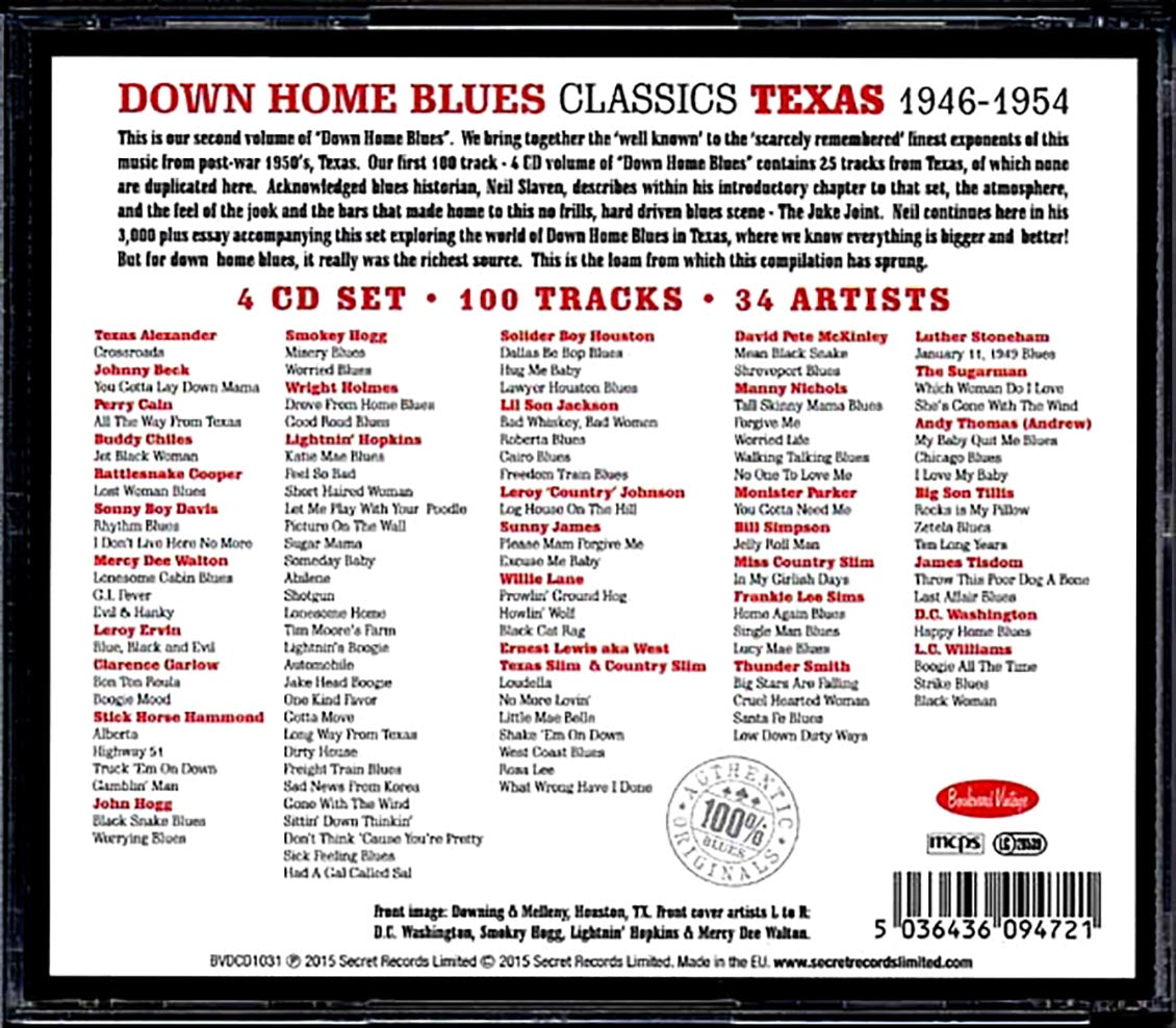 Various - Down Home Blues Classics Volume 2: Texas (4xCD)