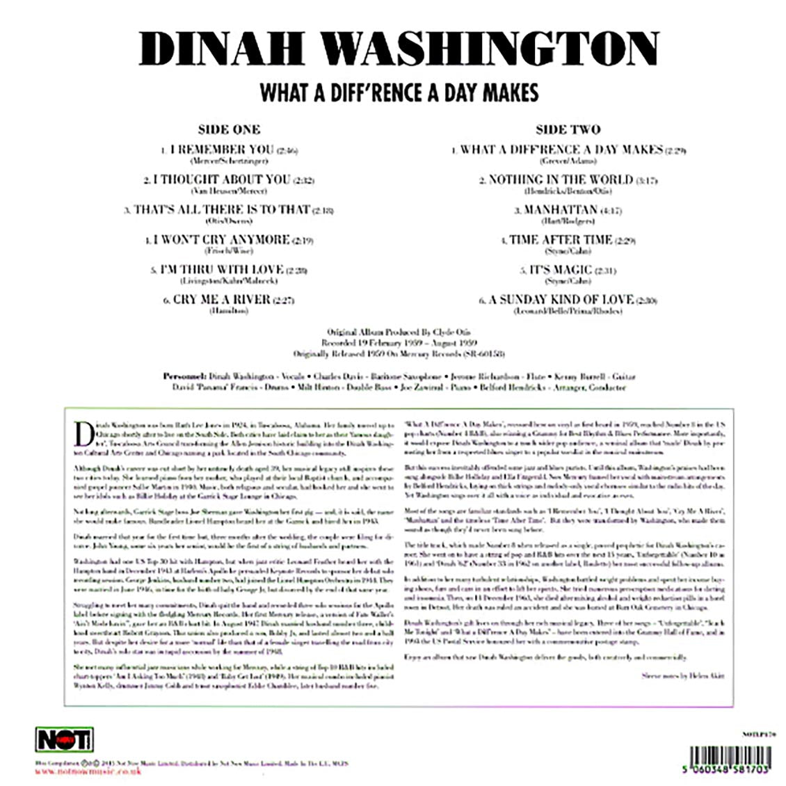 Dinah Washington - What A Diff'rence A Day Makes (180g)