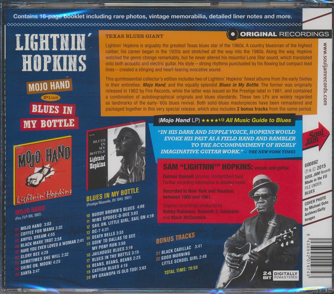 Lightnin' Hopkins - Mojo Hand + Blues In My Bottle (remastered)