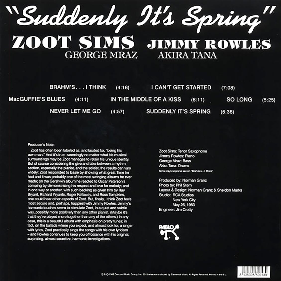 Zoot Sims - Suddenly It's Spring (ltd. ed.) (180g)