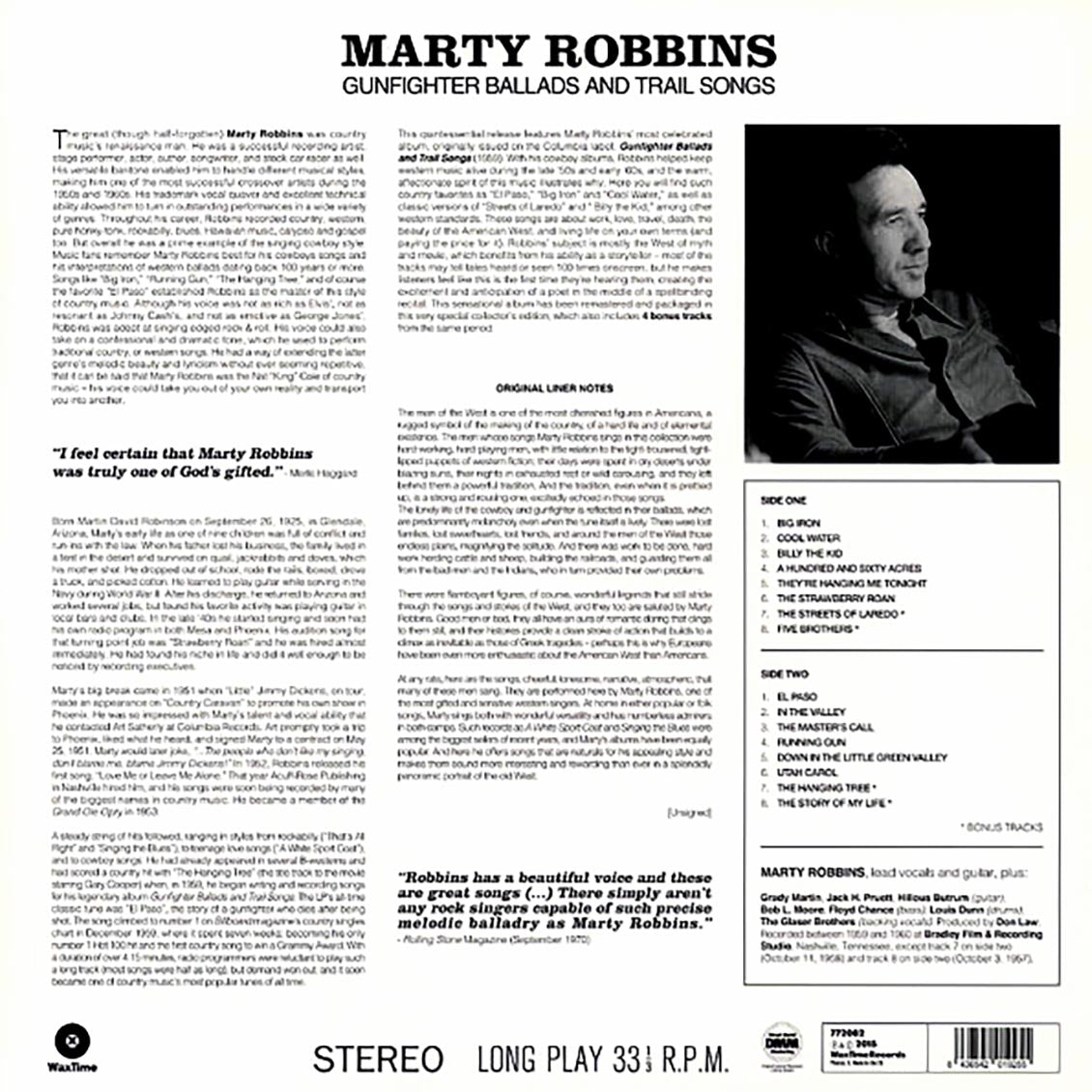 Marty Robbins - Gunfighter Ballads And Trail Songs (ltd. ed.) (180g)
