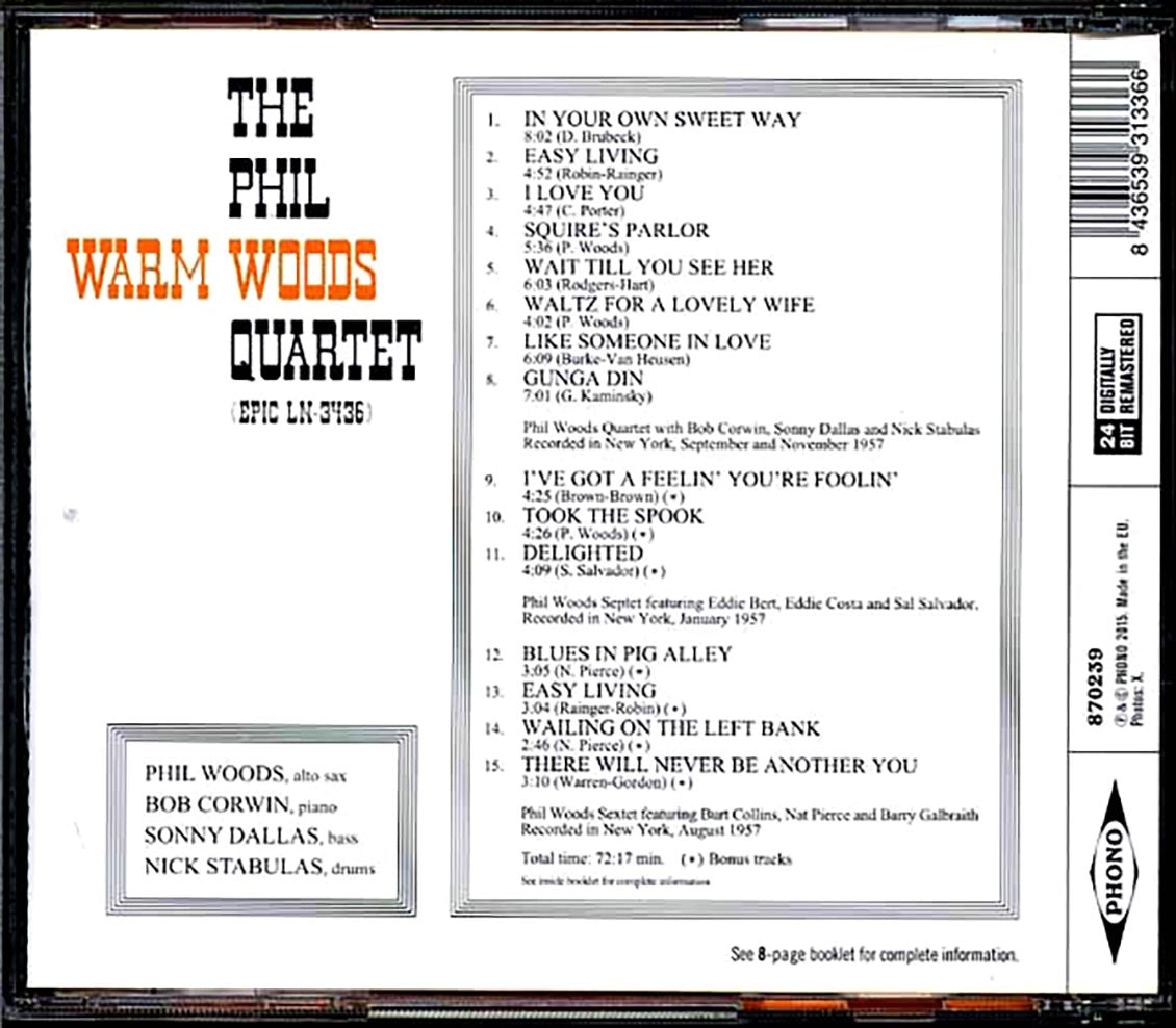 Phil Woods Quartet - Warm Woods (incl. large booklet) (remastered)