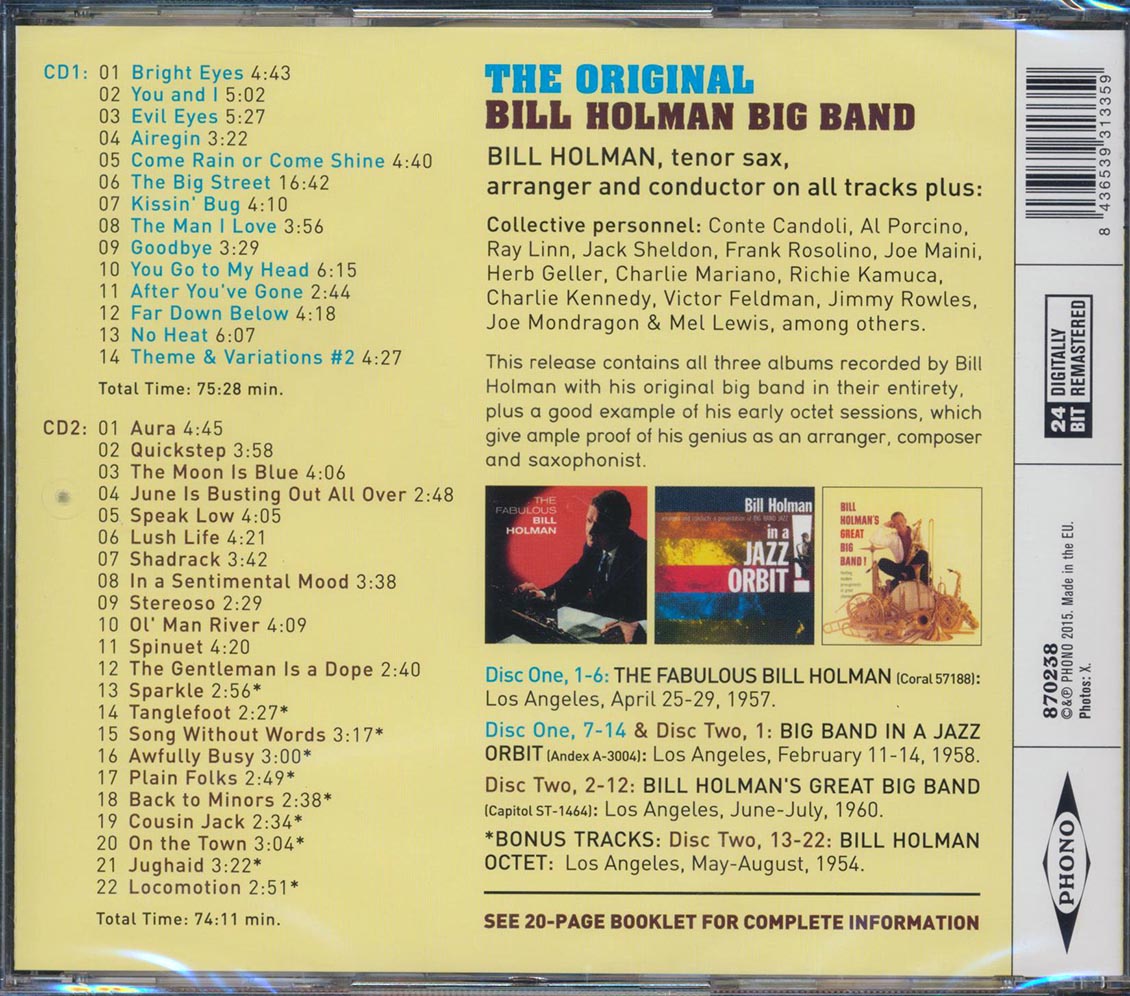 Bill Holman Big Band - Complete Recordings (2xCD) (incl. large booklet) (remastered)