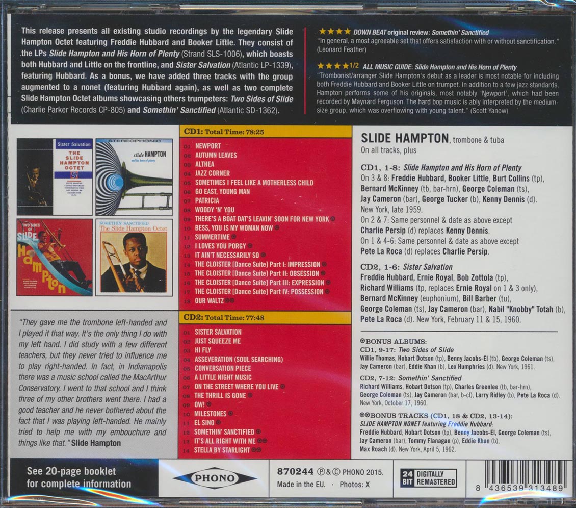 Slide Hampton Octet, Freddie Hubbard, Booker Little - Complete Studio Recordings (2xCD) (incl. large booklet) (remastered)