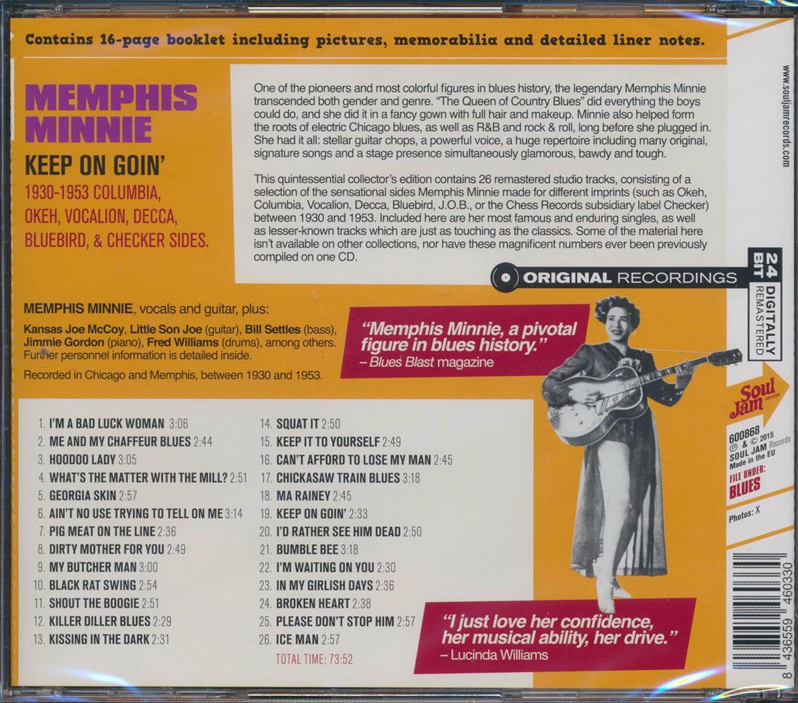Memphis Minnie - Keep On Goin': 1930-1953 (incl. large booklet) (remastered)