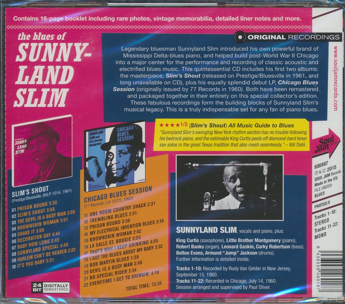 Sunnyland Slim - Slim's Shout + Chicago Blues Session (22 tracks) (incl. large booklet) (remastered)