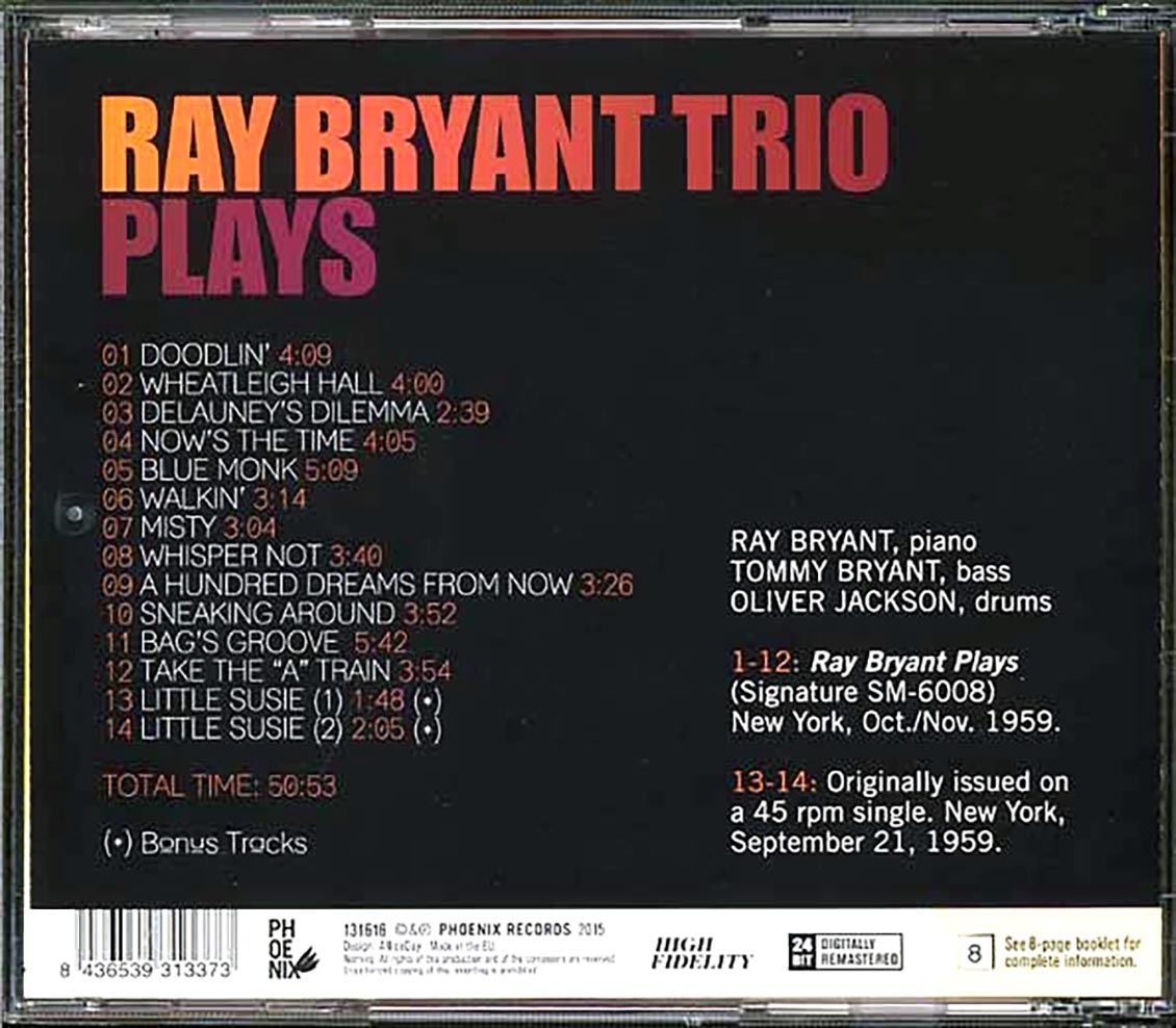 Ray Bryant Trio - Plays The Complete Little Susie (incl. large booklet) (remastered)