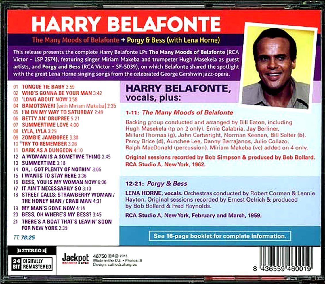 Harry Belafonte - The Many Moods Of Belafonte + Porgy & Bess (With Lena Horne) (incl. large booklet) (remastered)