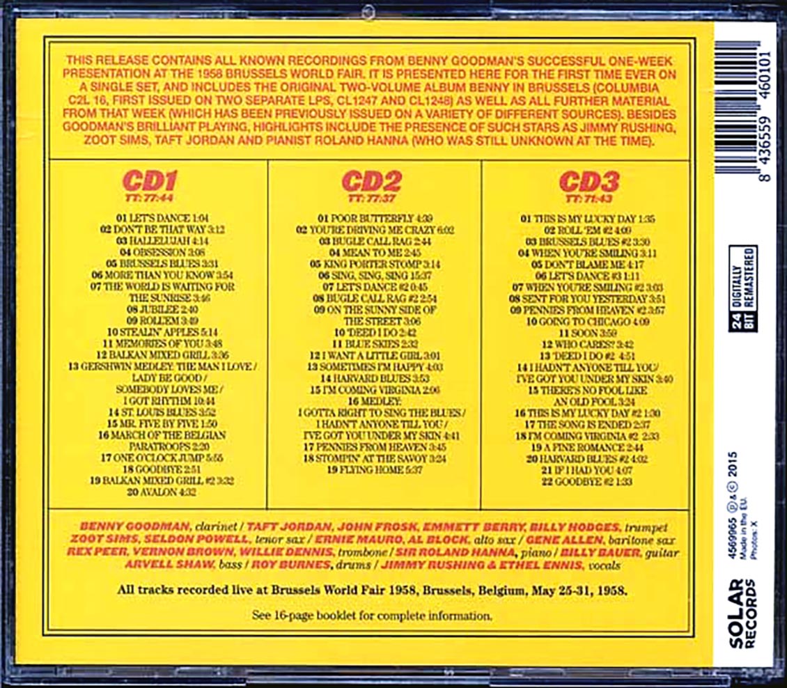 Benny Goodman And His Orchestra - The Complete Benny In Brussels (ltd. ed.) (3xCD)