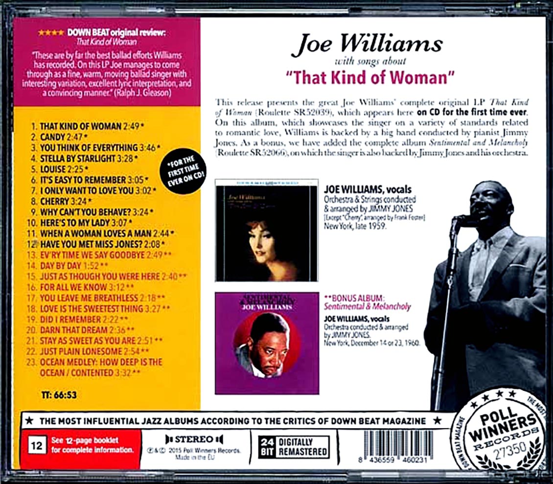 Joe Williams - That Kind Of Woman + Sentimental & Melancholy (incl. large booklet) (remastered)