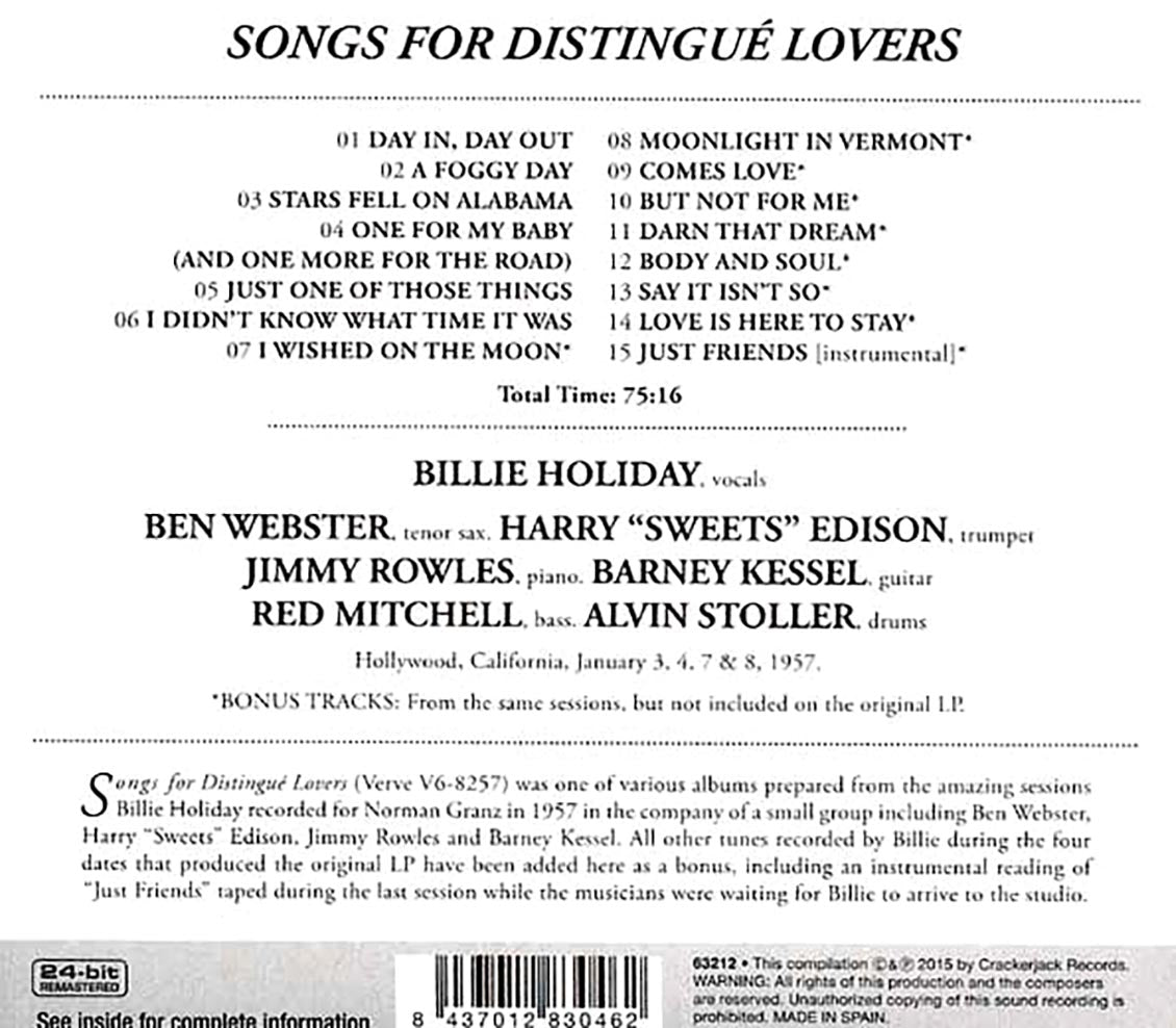 Billie Holiday - Songs For Distingue Lovers (remastered)