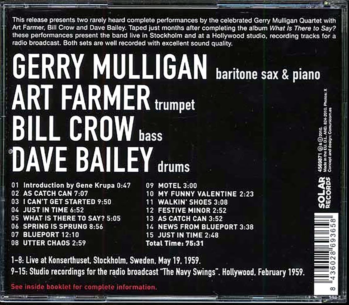 Gerry Mulligan, Art Farmer Quartet - Stockholm & Hollywood 1959