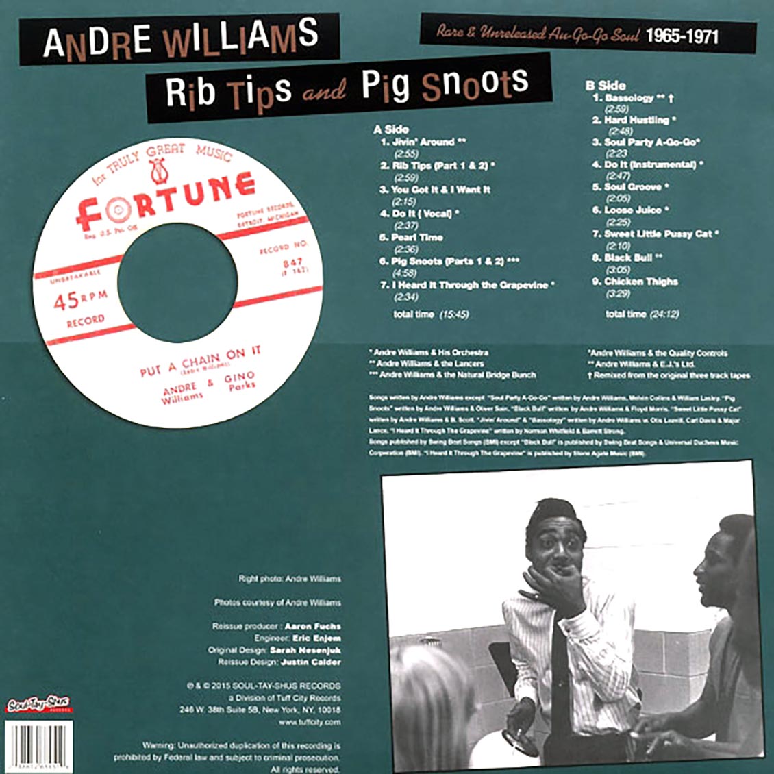 Andre Williams - Rib Tips & Pig Snoots: Rare & Unreleased Au Go Go Soul 1965-1971 From The Vaults Of Avin, Sport & Wingate Records