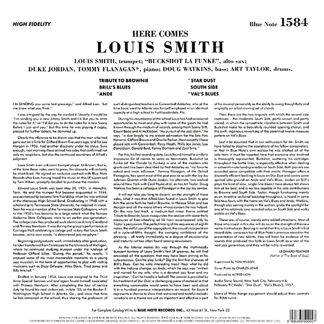 Louis Smith Featuring Cannonball Adderley As Buckshot La Funke - Here Comes Louis Smith (ltd. ed.) (180g)