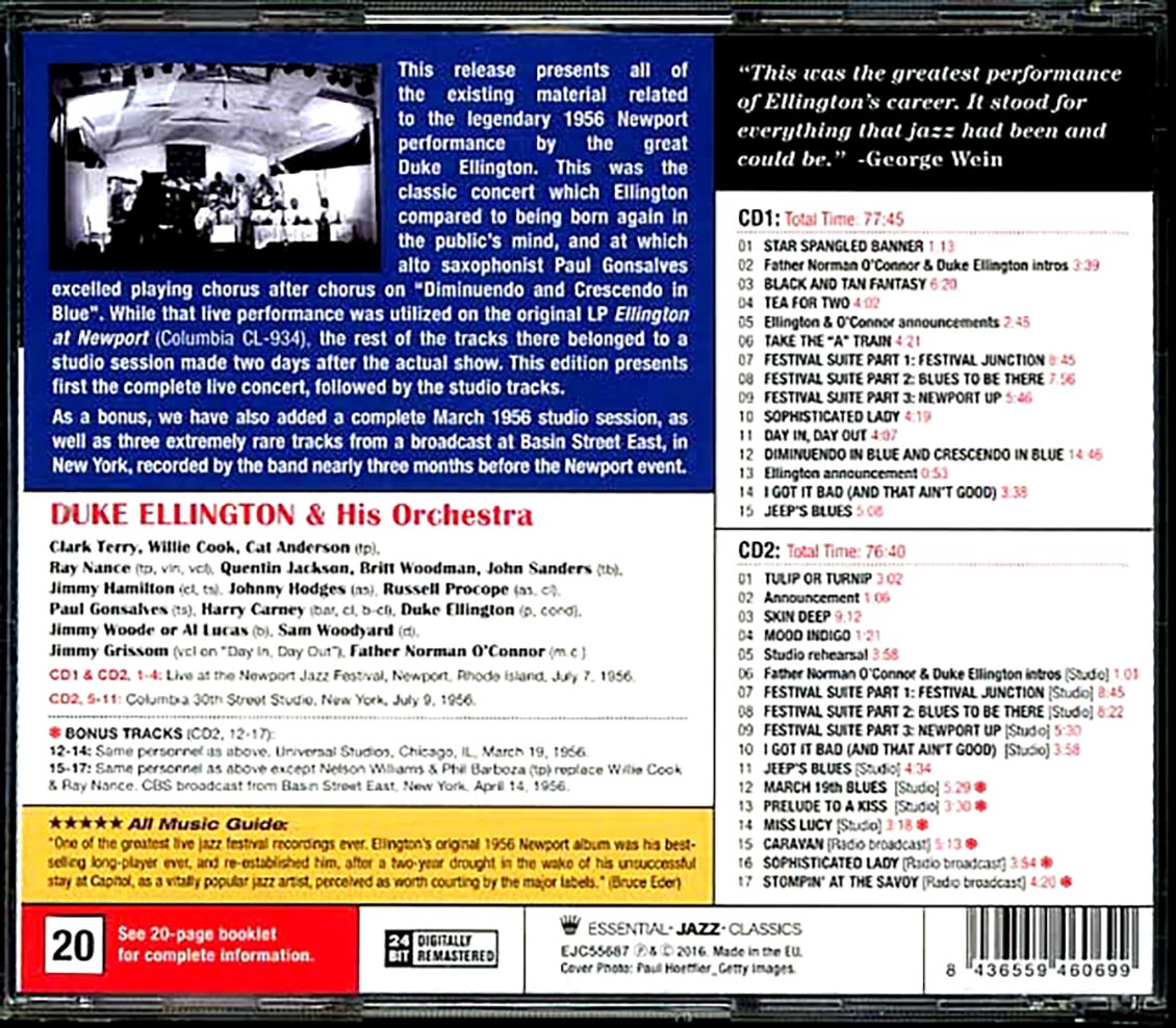 Duke Ellington - The Complete Newport 1956 Concert (2xCD) (incl. large booklet) (remastered)