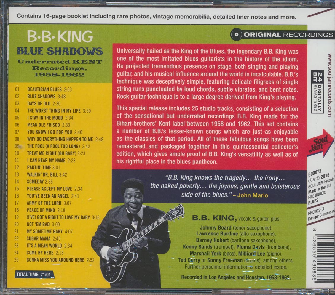 BB King - Blue Shadows: Underrated Kent Recordings 1958-1962 (incl. large booklet) (remastered)