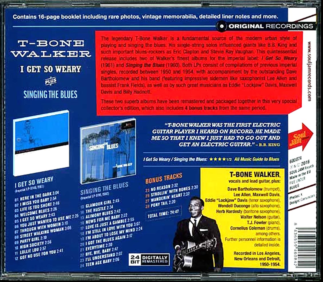 T-Bone Walker - I Get So Weary + Singing The Blues (incl. large booklet) (remastered)