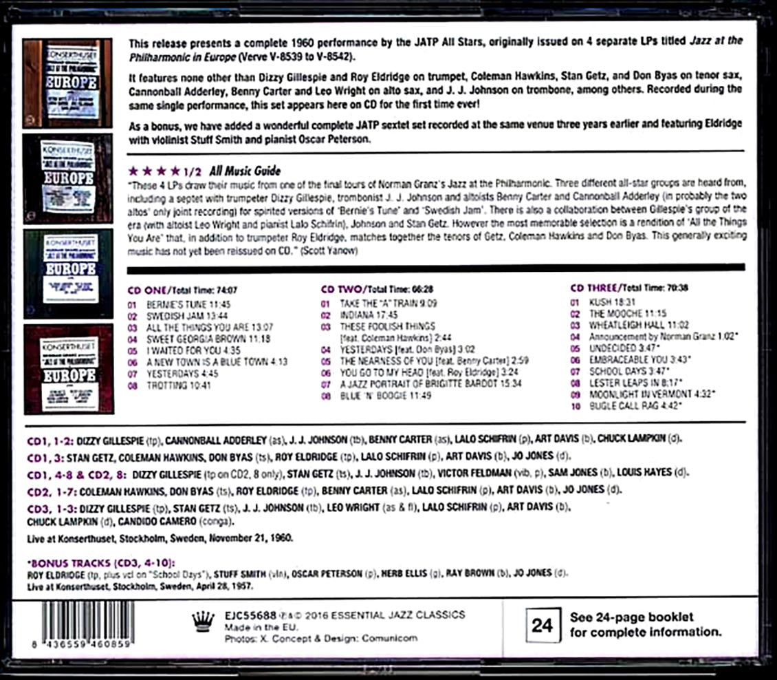 Various - Jazz At The Philharmonic: Complete Live In Stockholm November 21, 1960 (3xCD) (incl. large booklet)