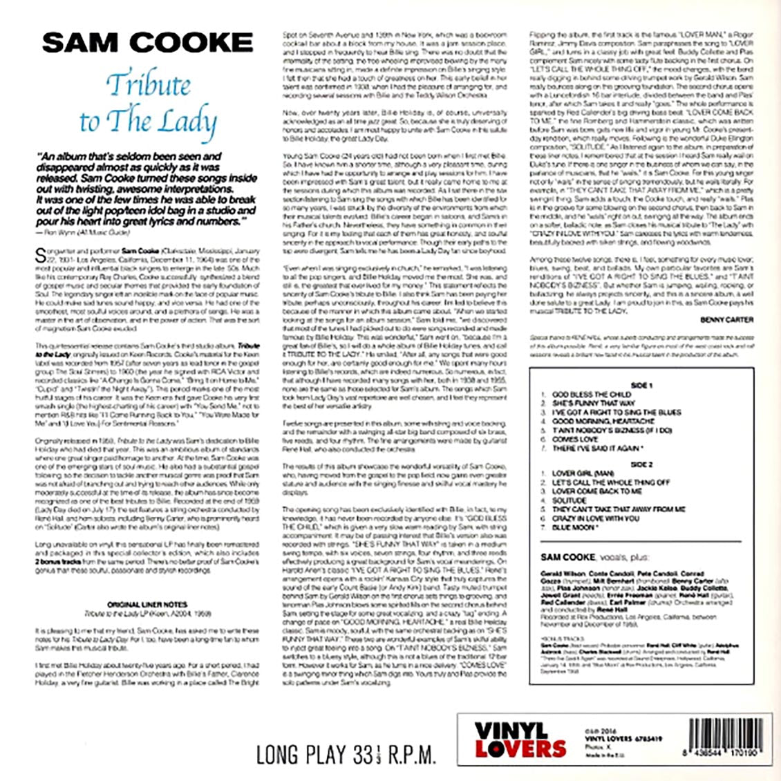 Sam Cooke - Tribute To The Lady (ltd. ed.) (180g)