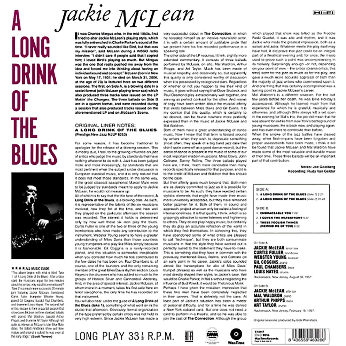Jackie McLean - A Long Drink Of The Blues (ltd. ed.) (180g)