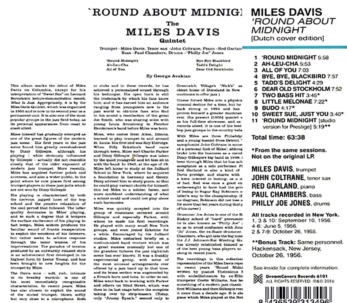Miles Davis - 'Round About Midnight: Dutch Cover Edition (ltd. ed.) (remastered)