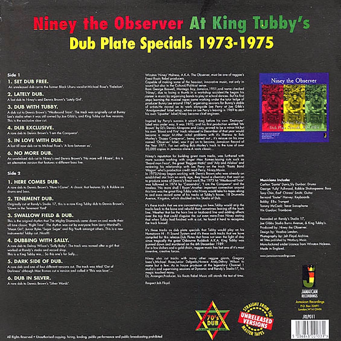 Niney The Observer - Niney The Observer At King Tubby's: Dub Plate Specials (180g)