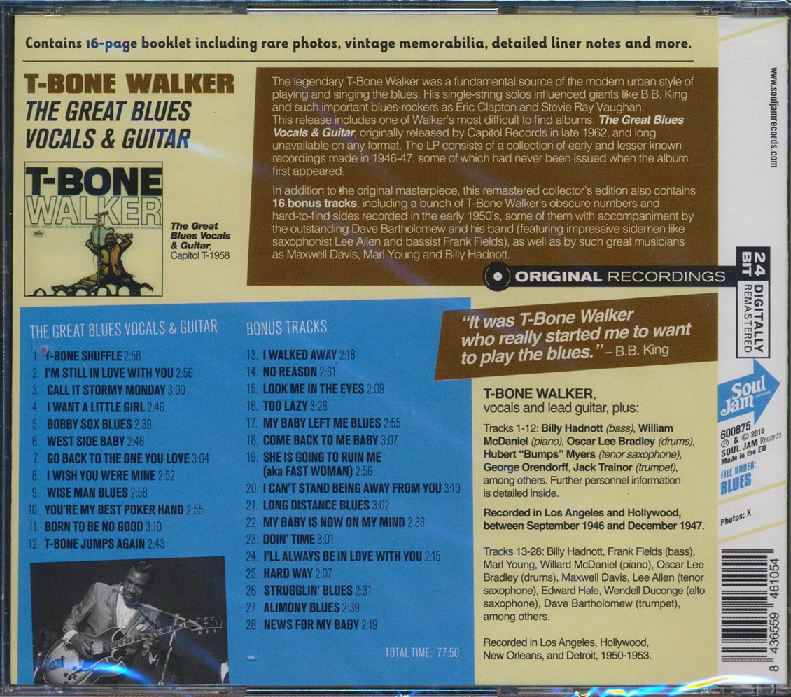 T-Bone Walker - The Great Blues Vocals & Guitar (incl. large booklet) (remastered)