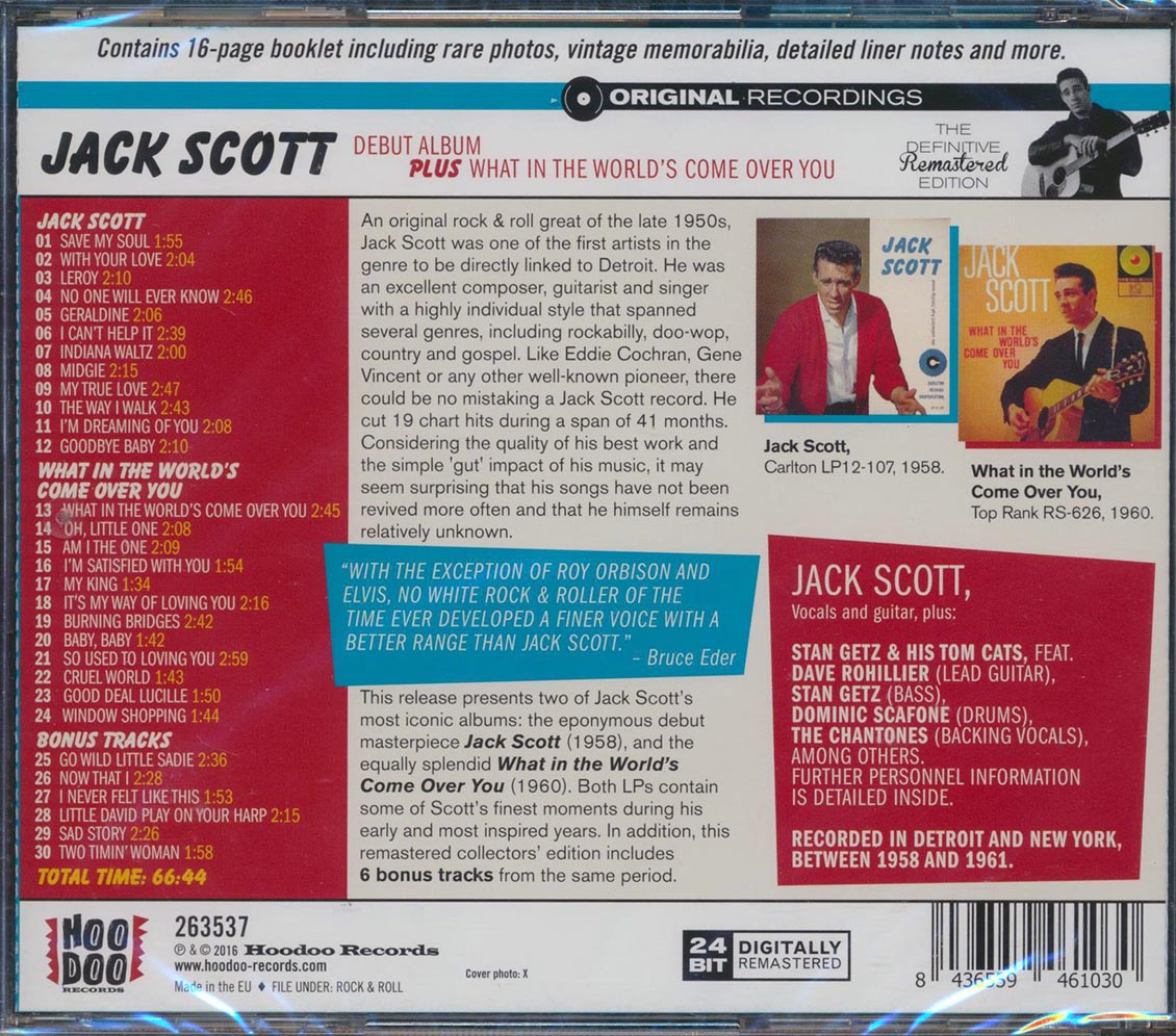Jack Scott - Debut Album + What In The World's Come Over You (incl. large booklet) (remastered)