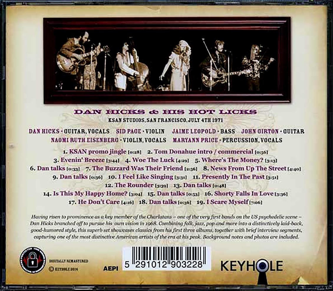 Dan Hicks & His Hot Licks - KSAN Studios, San Francisco, July 4th 1971 (remastered)