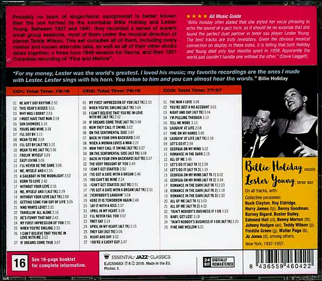 Billie Holiday, Lester Young - Complete Studio Recordings (3xCD) (incl. large booklet) (remastered)