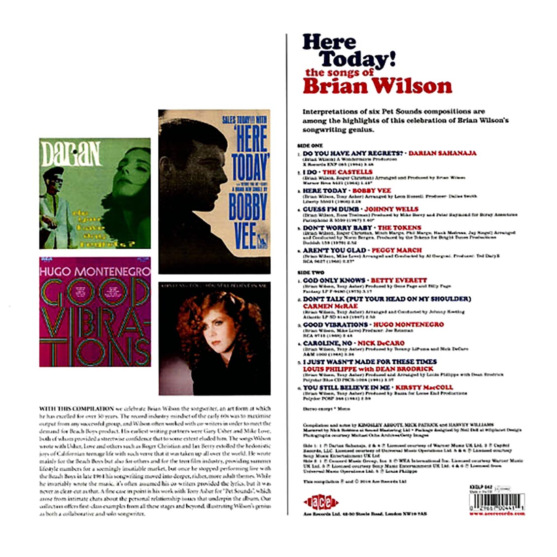 Bobby Vee, The Tokens, Hugo Montenegro, Etc. - Here Today! The Songs Of Brian Wilson (180g) (colored vinyl)