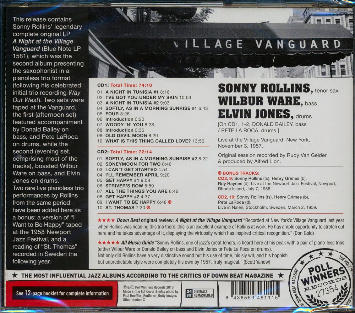 Sonny Rollins - A Night At The Village Vanguard (2xCD) (incl. large booklet) (expanded edition) (remastered)