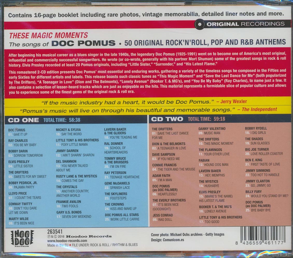 Doc Pomus - These Magic Moments: 50 Original Rock 'N' Roll, Pop And R & B Anthems (2xCD) (incl. large booklet)