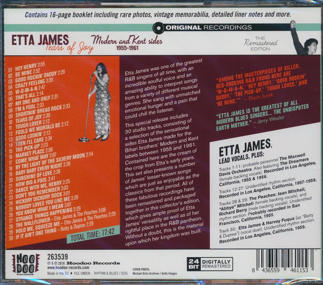 Etta James - Tears Of Joy: Modern And Kent Sides 1955-1961 (30 tracks) (incl. 16-page booklet) (24-bit mastering) (remastered)