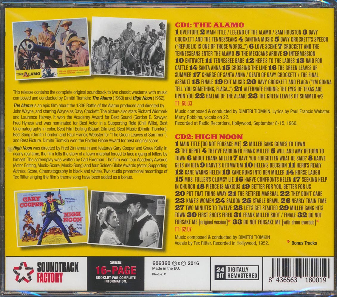 Dimitri Tiomkin - The Alamo + High Noon Original Soundtrack (ltd. ed.) (2xCD) (incl. large booklet) (remastered)