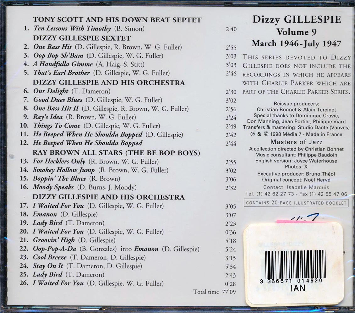 Dizzy Gillespie - Complementary Works Volume 9: 1946-1947