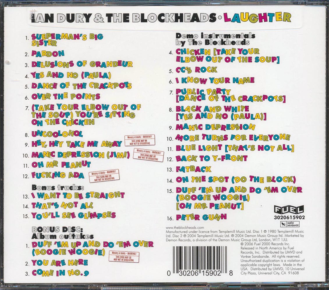 Ian Dury & The Blockheads - Laughter (31 tracks) (2xCD) (remastered)