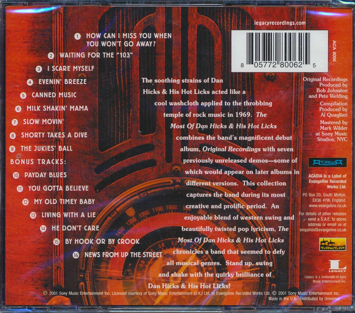 Dan Hicks & His Hot Licks - The Most Of Dan Hicks & His Hot Licks