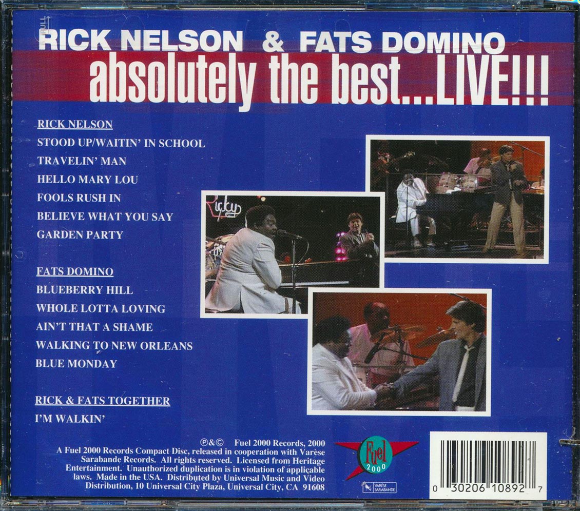 Rick Nelson, Fats Domino - Absolutely The Best: Live!!! (marked/ltd stock)