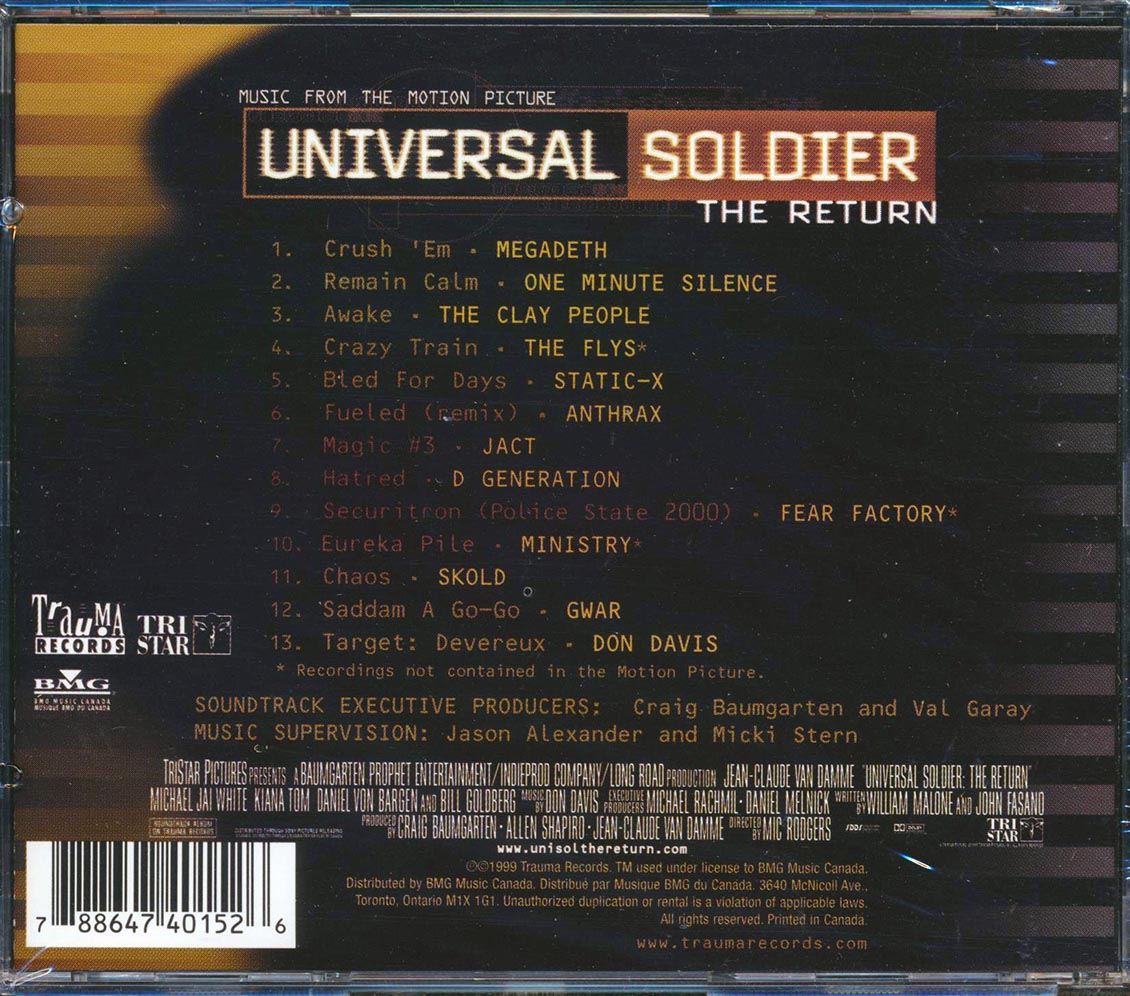 Megadeth, Anthrax, Ministry, Etc. - Music From The Motion Picture: Universal Soldier The Return