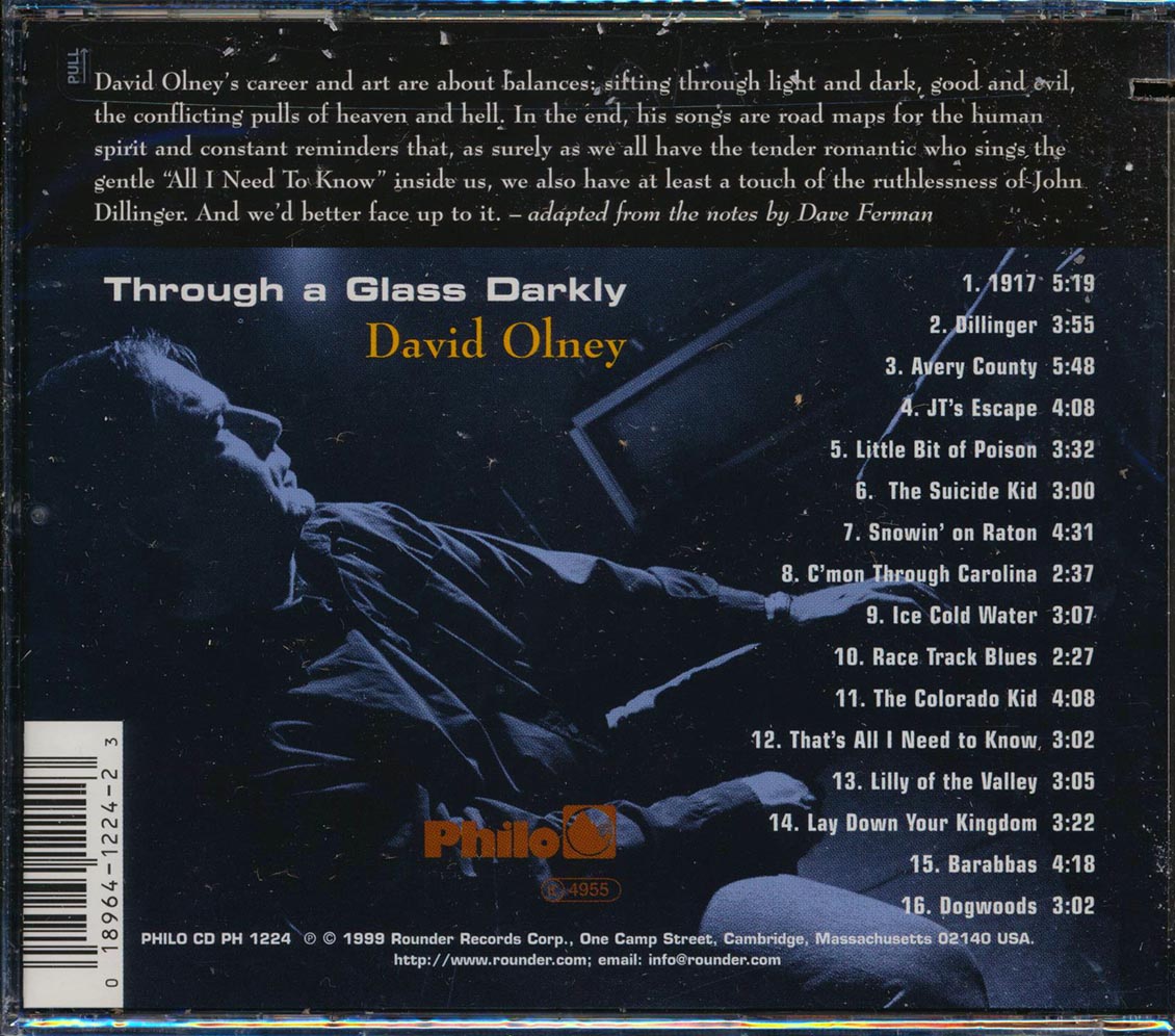 David Olney - Through A Glass Darkly (marked/ltd stock)