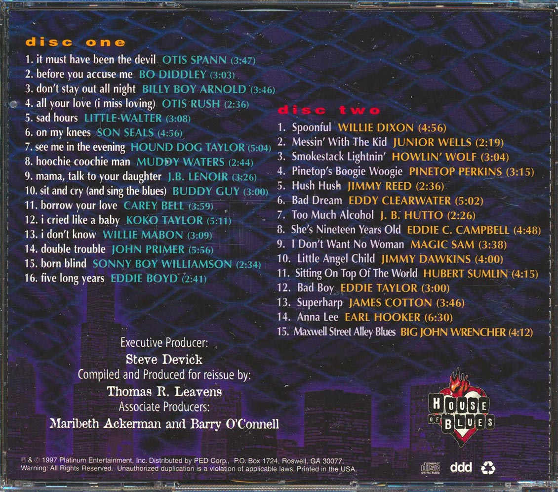 Bo Diddley, Muddy Waters, Howlin' Wolf, Willie Dixon, Etc. - House Of Blues: Essential Chicago Blues (31 tracks) (2xCD)