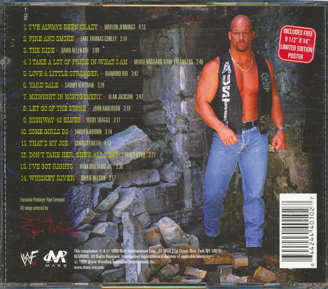 Waylon Jennings, David Allen Coe, Conway Twitty, Willie Nelson, Etc. - Steve Austin's Stone Cold Country (ltd. ed.) (Lenticular artwork)