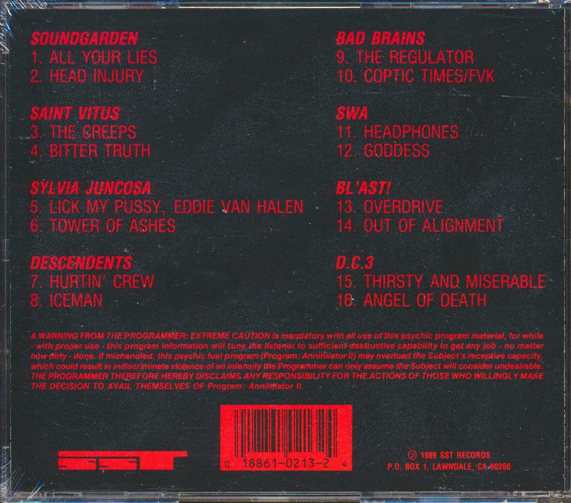 Bad Brains, Soundgarden, Descendents, Etc. - Program: Annihilator II (marked/ltd stock)