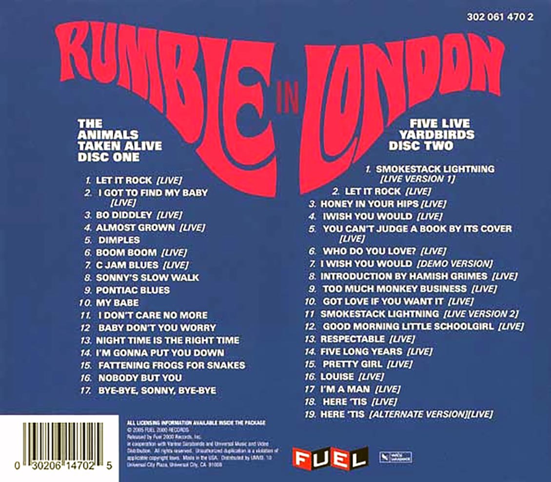 Animals, The Yardbirds - Rumble In London: The Animals Vs. The Yardbirds (36 tracks) (2xCD)