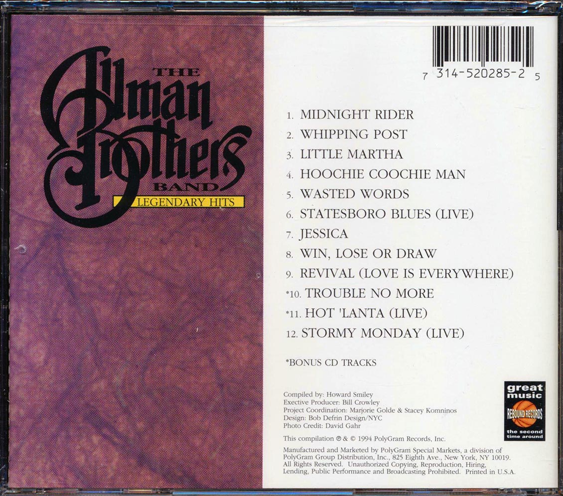 The Allman Brothers Band - Legendary Hits
